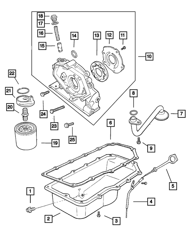 6101451 - Engine 2.0L Four Cylinder: Hex Head Screw And Washer, Oil Pan, Mounting for Mopar Image