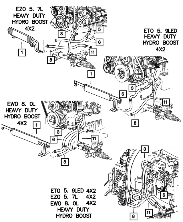 52122339AC - Steering: Power Steering Pressure Hose for Mopar Image image