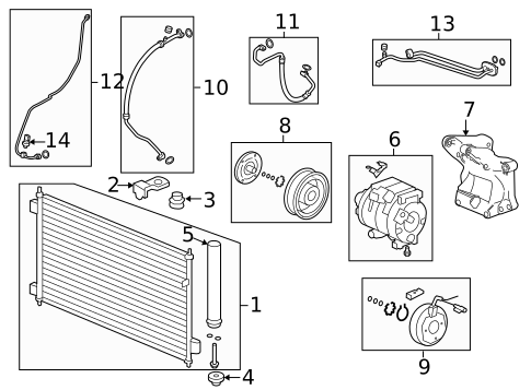 Condenser, Compressor & Lines for 2014 Honda Accord #1