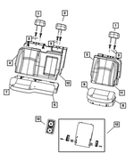 1TU48XDVAA - Interior Trim: Rear Headrest, Right And Left for Ram: 1500, 2500, 3500 Image