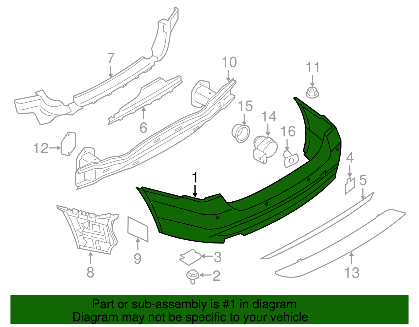 51128056497 - 2013-2018 BMW Bumper Cover (51-12-8-056-497