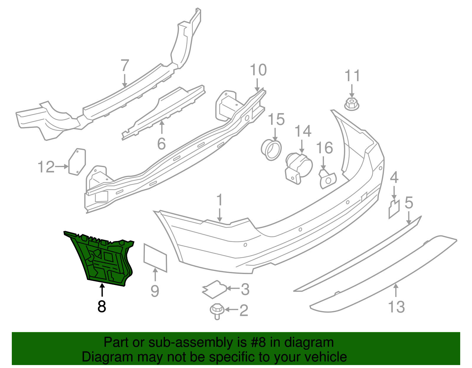 51127384466 - 2012-2018 BMW Outer Support (51-12-7-384-466