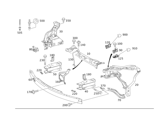 2126201500 - Front-End Assembly, Front Panel: Crossmember for Mercedes-Benz Image image