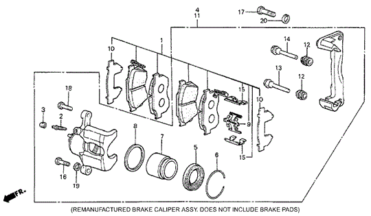 Front Brake Caliper (DX) for 1987 Honda Prelude #0