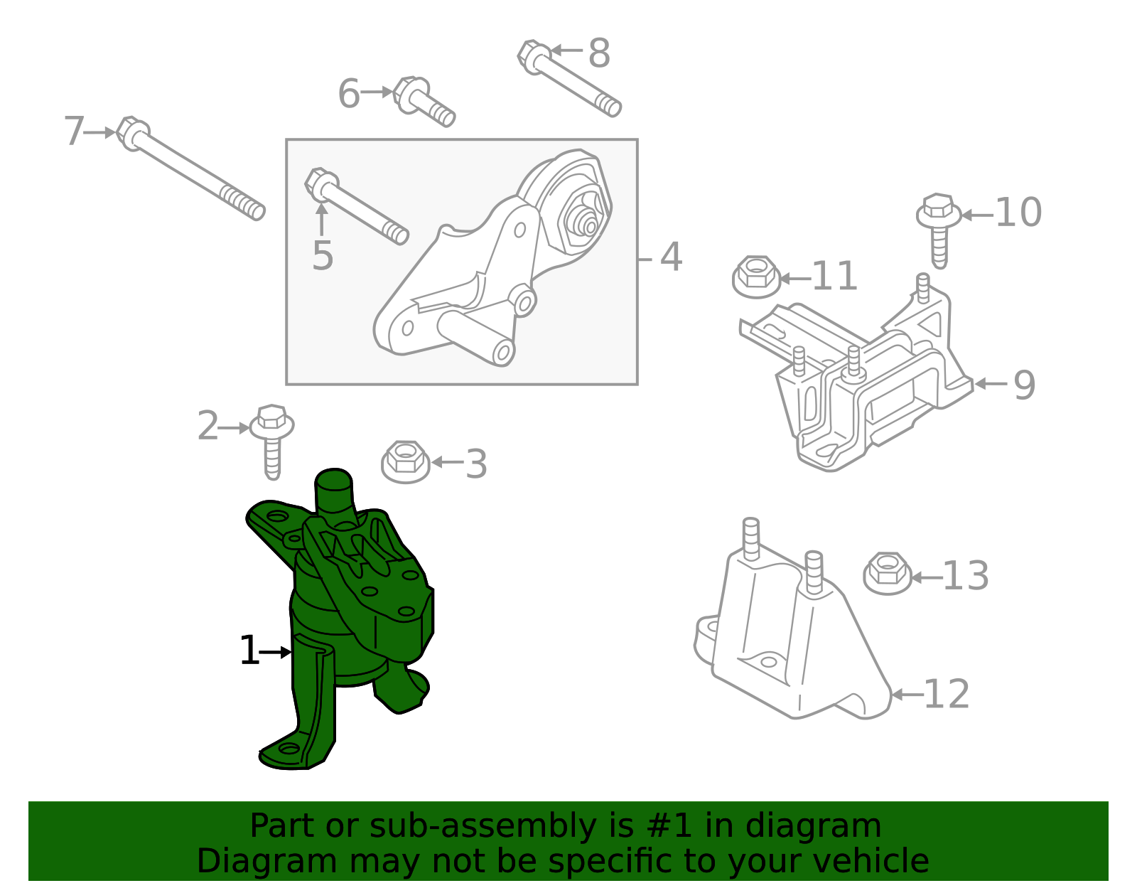 2011-2014 Mazda 2 Motor Mount D651-39-060F | TascaParts.com