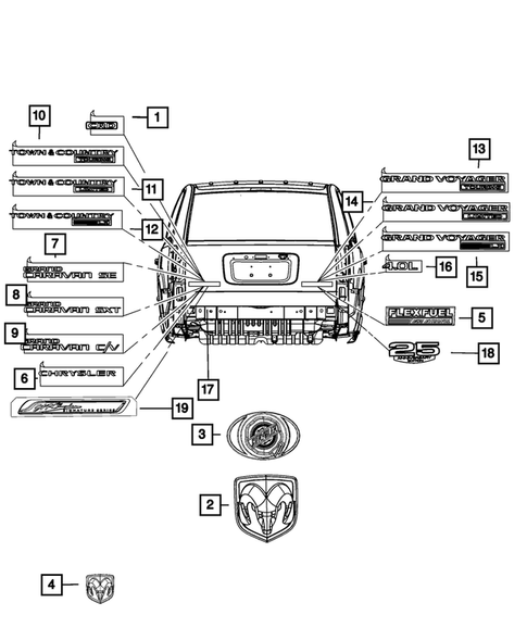 Nameplates for 2010 Chrysler Town & Country #0