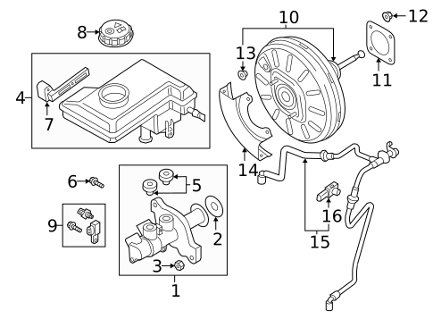 Master Cylinder - Components On Dash Panel for 2018 Volkswagen Atlas #1