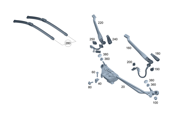 2328205700 - Electr. System: Wiper Arm for Mercedes-Benz Image image