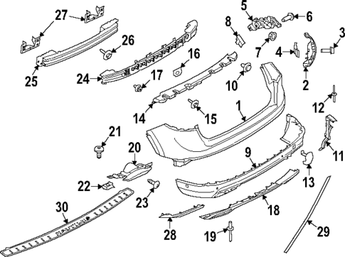 Bumper & Components - Rear for 2020 Lincoln Nautilus #0
