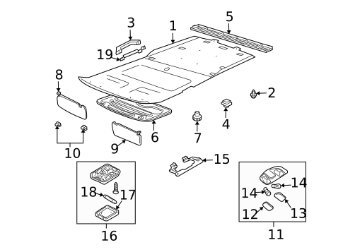 Interior Trim - Roof for 2000 Nissan Xterra #0