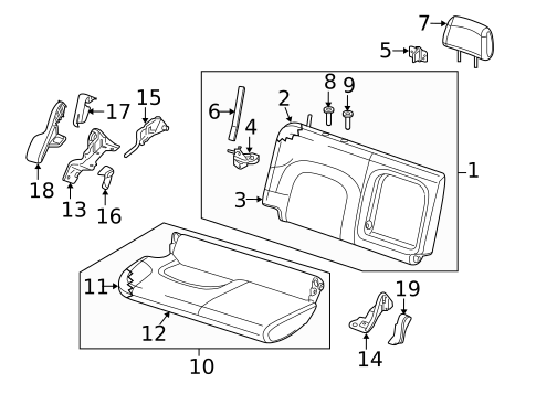 Rear Seat Components for 2009 Suzuki Equator #1
