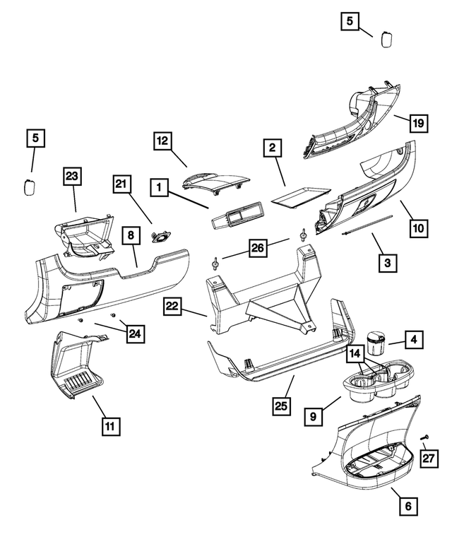 1ZS65JXWAE - Interior Trim: Instrument Panel Cupholder for Mopar Image
