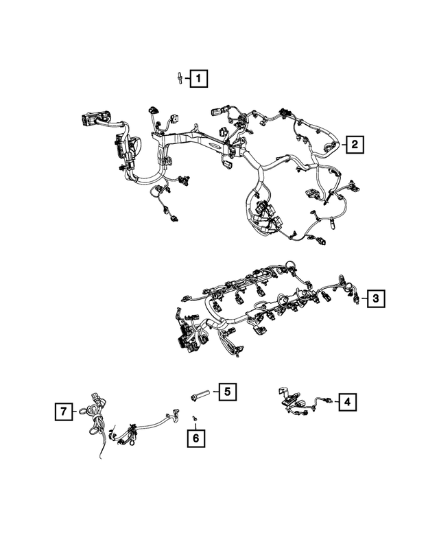 68358376AA - Electrical: Knock, Oil Pressure, &amp; Temperature Sensor Wiring for Mopar Image