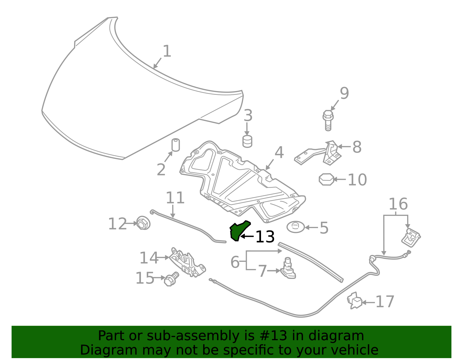 1987-2017 Nissan Hood Support Rod Clamp 65722-50A0A | Coulter Nissan Parts