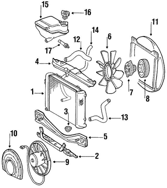 1266203286 - Cooling System: Lower Support for Mercedes-Benz Image