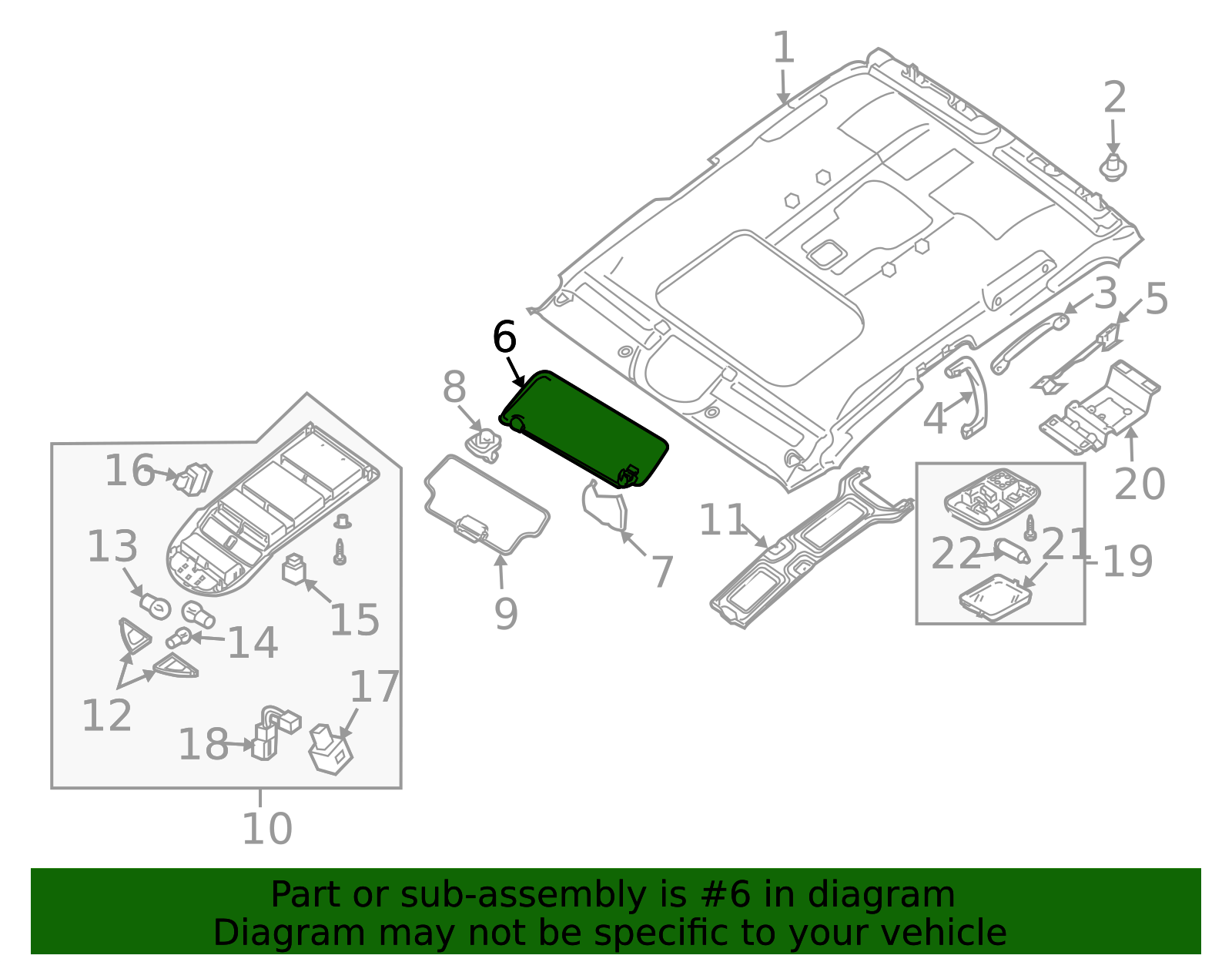2014-2015 Nissan Sun Visor 96401-9GE0A | OEM Parts Online