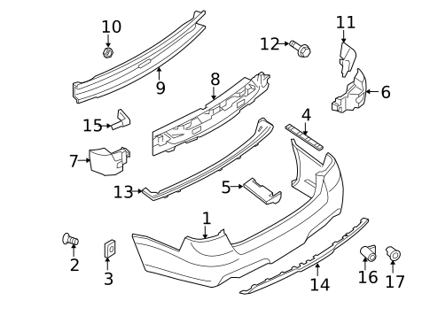 Bumper & Components - Rear for 2007 Saab 9-5 #2