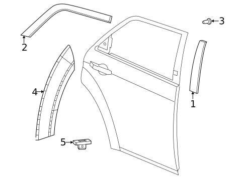 Exterior Trim - Rear Door for 2019 Dodge Charger #0