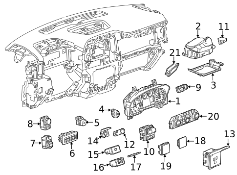 Cluster & Switches for 2023 GMC Sierra 2500 HD #2