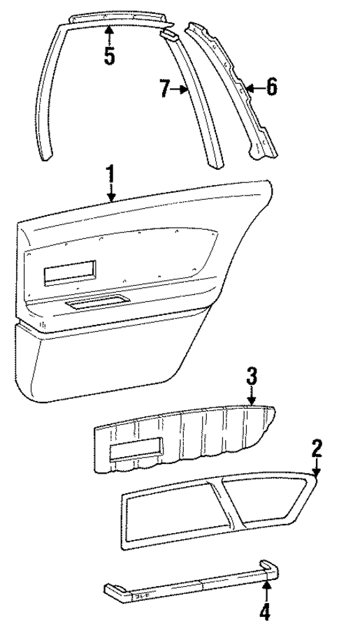 Interior Trim - Rear Door for 1991 Oldsmobile 98 #0