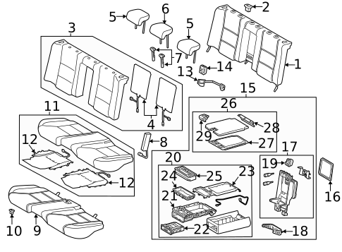Rear Seat Components for 2020 Lexus GS F #1