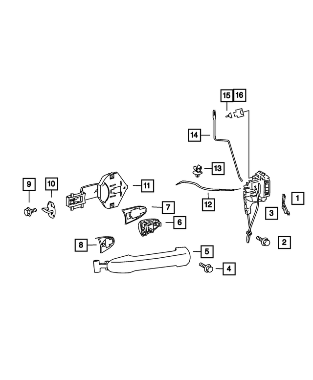 68017889AA - Doors and Related Parts: Front Door Latch, Left for Mopar Image
