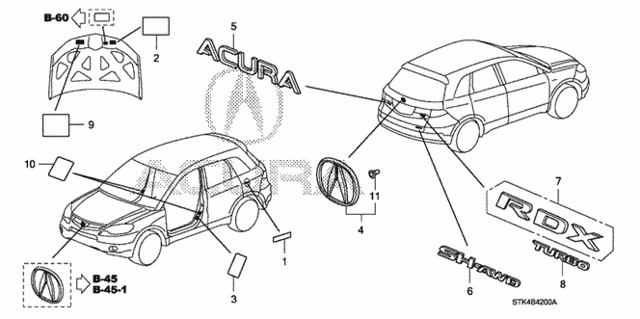 Emblems - Caution Labels for 2012 Acura RDX #0