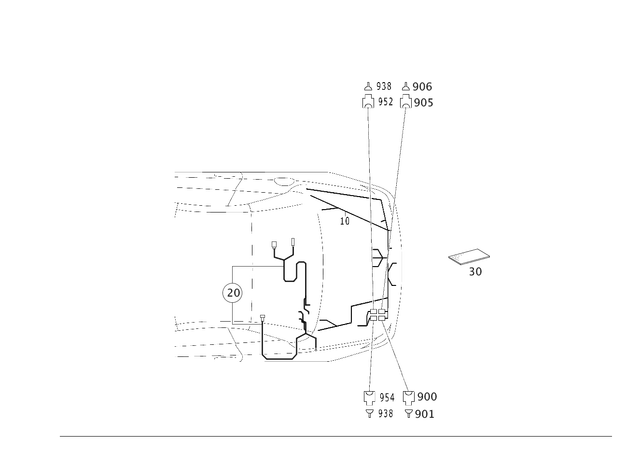 2305405833 - Electrical System: Electric Line for Mercedes-Benz: SL500, SL55 AMG, SL550, SL600, SL65 AMG Image image