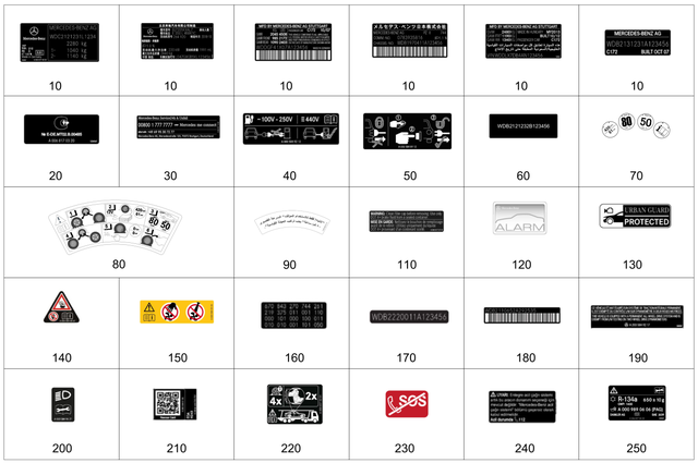 2435841503 - : Info Label, Tire Press for Mercedes-Benz Image