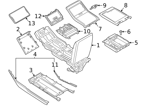 Rear Console for 2025 Audi A8 Quattro #0