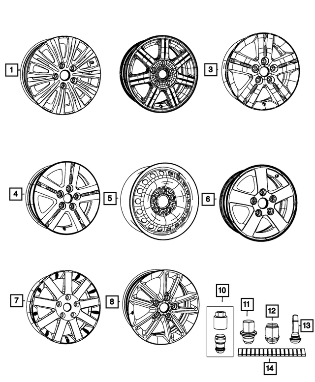 4721954AB - Wheels: Wheel Lock Set for Mopar Image