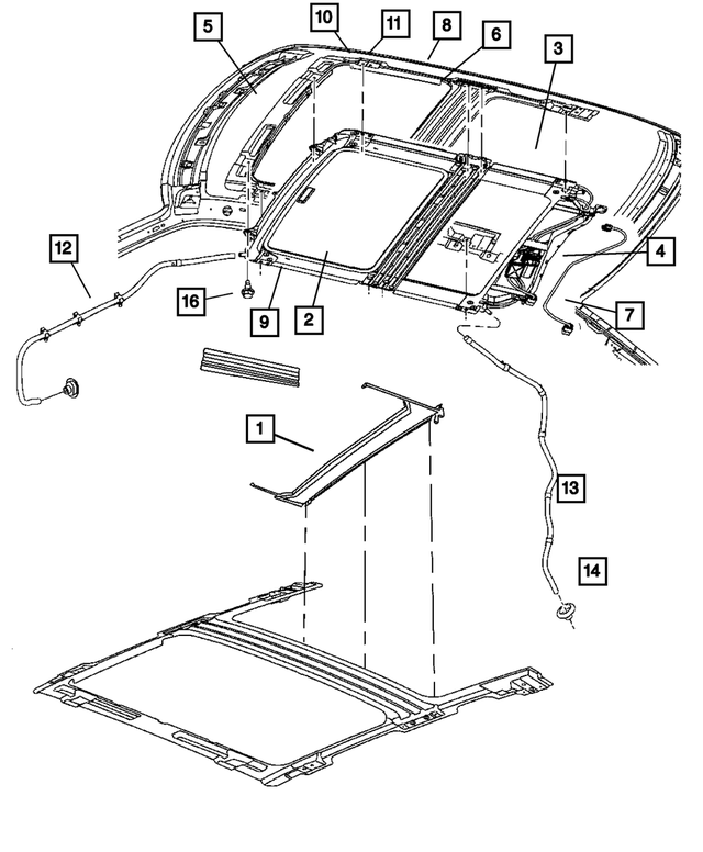 5137556AA - Body Sheet Metal Except Doors: Sunroof Wiring for Mopar Image