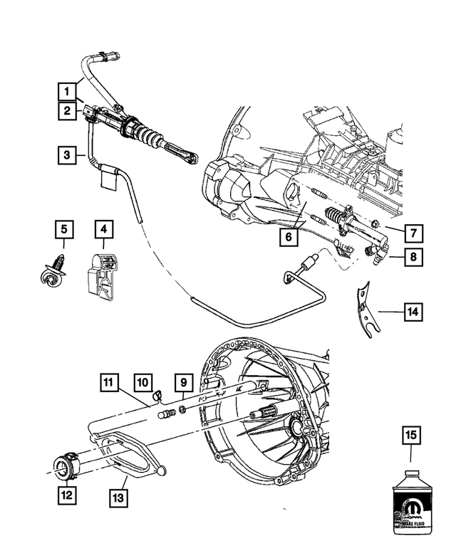55398245AA - Clutch: Clutch Tube Bracket for Mopar Image
