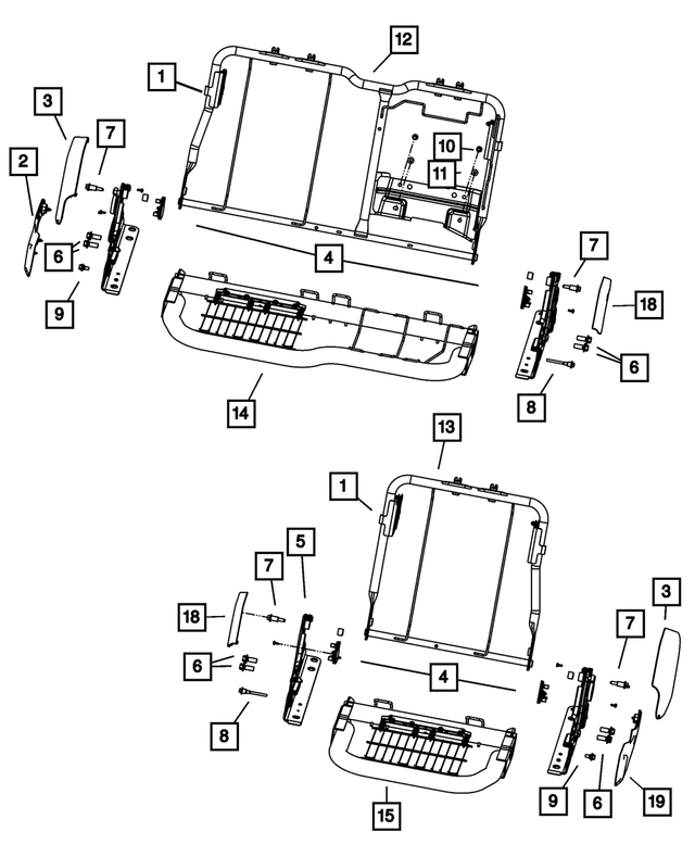 « 68050636AA – Interior Trim : Dossier De Siège Retenue pour Mopar Image »