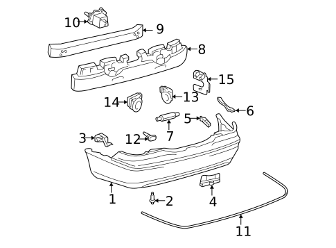 Bumper & Components - Rear for 2002 Lexus LS430 #0