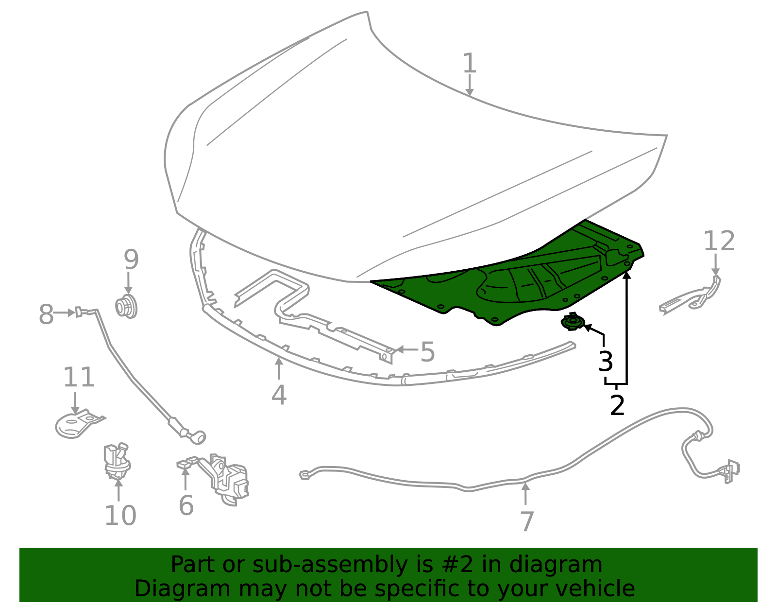 A00 Icon Hood Insulation Pad 74141-T3V-A00 | Parts Precision Honda