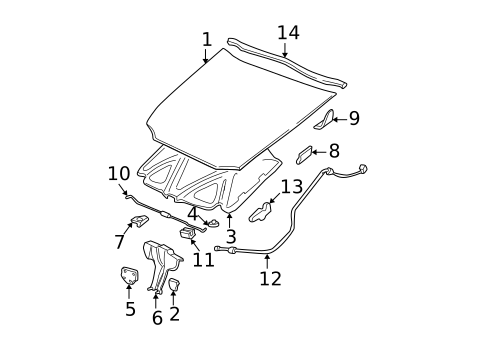 Hood & Components for 1998 Chevrolet Malibu #0