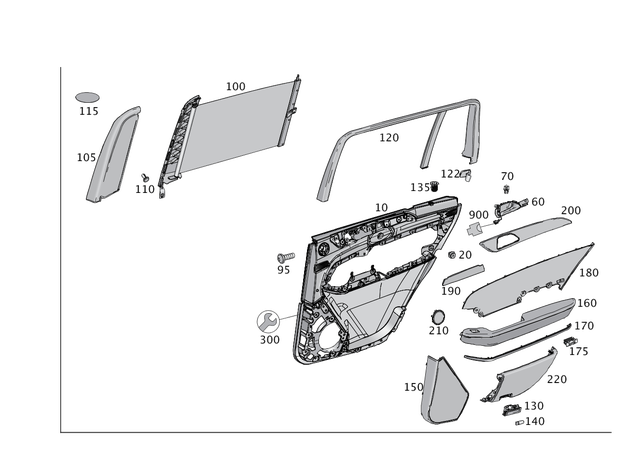 1667307801 - Rear Doors: Door Trim for Mercedes-Benz: GL350, GL450, GL550, GL63 AMG, GLS350d, GLS450, GLS550, GLS63 AMG Image image