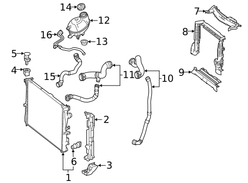 Radiator & Components for 2022 Mercedes-Benz E450 #3