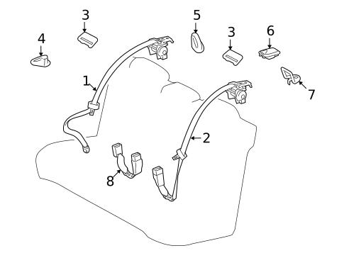 Rear Seat Belts for 2011 Lexus HS250h #0