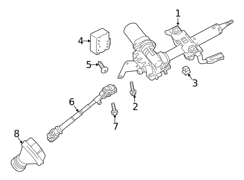 Steering Column Assembly for 2014 Mitsubishi Mirage #0