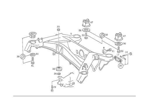 Rear Axle Support for 1993 Mercedes-Benz 300CE #1