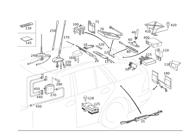 2038201889 - Electrical System: Amplifier Jap for Mercedes-Benz: C240, C320 Image image
