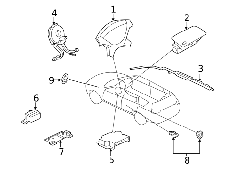 Air Bag Components for 2013 Mitsubishi Outlander #0
