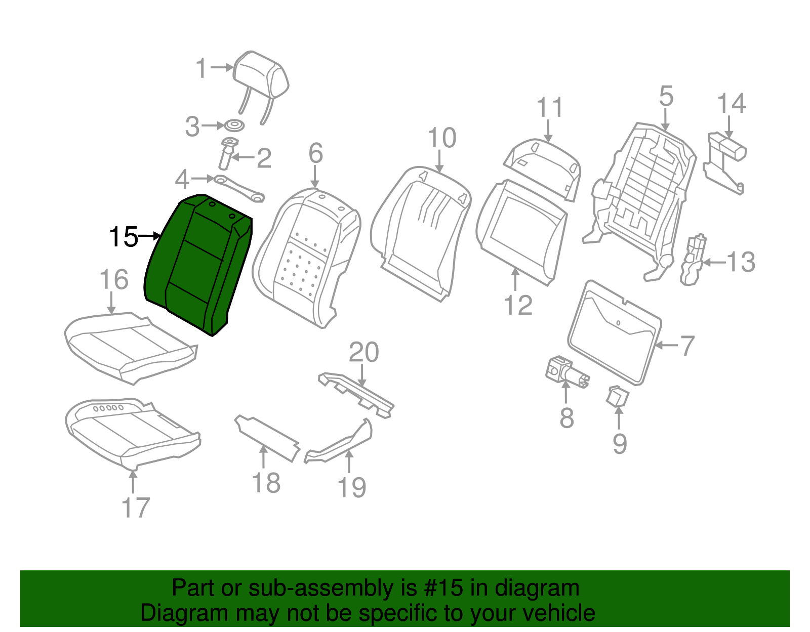 Seat Back Cover - BMW (52-10-6-973-399)