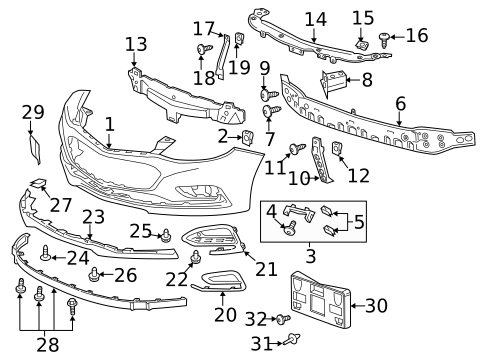Bumper & Components - Front for 2018 Chevrolet Cruze #0
