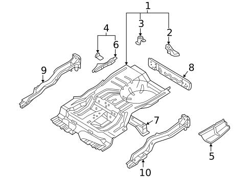 Rear Floor & Rails for 1999 Mazda 626 #0