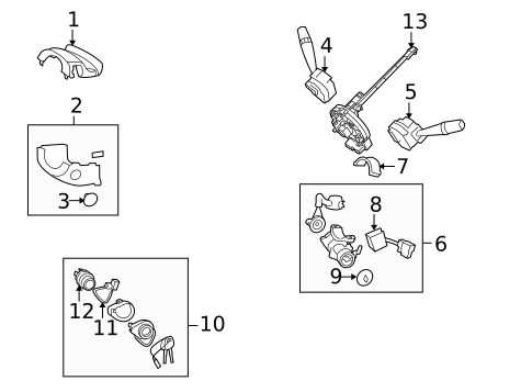Shroud, Switches & Levers for 2012 Hyundai Elantra #0