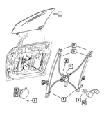 4894659AA - Doors and Related Parts: Front Door Glass, Left for Mopar Image