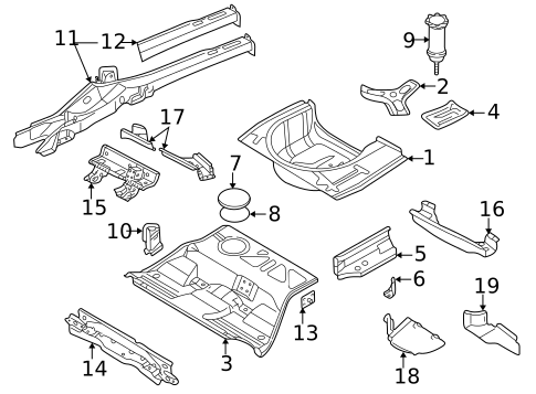 Rear Floor & Rails for 2001 Volkswagen Passat #4